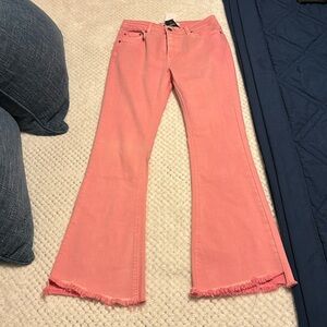 NWT-Pink Flare cut jeans/pants